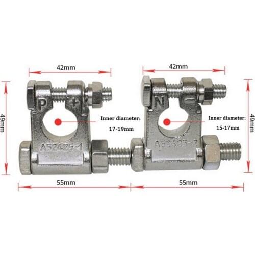 Car zinc alloy pile head battery clamp battery connector Car Top Post Battery Terminals Wire Cable Clamp Terminal Connectors New