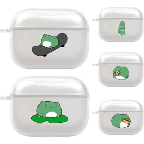 Frog Skateboarding Cartoon Angel Balloon Cover For AirPods Pro 3 Air Pods Case Earphone Accessories Protector Airpods 3 Case