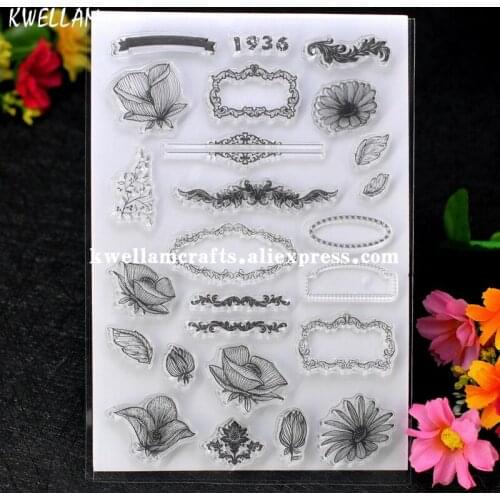 Flowers Leaves 1936 Scrapbook DIY photo cards account rubber stamp clear stamp transparent stamp 11x16cm 7063018