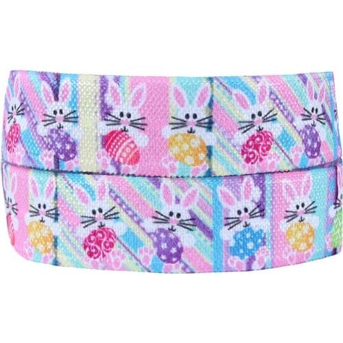 FLRA FOE 5/8 fold over elastic Easter rabbit knotted elastic ribbon