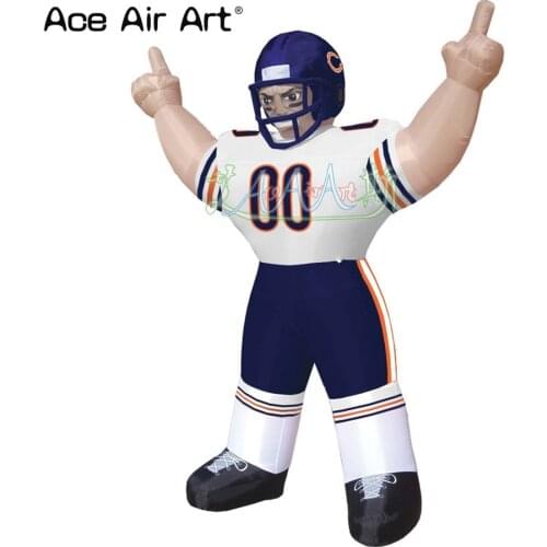 3m H giant inflatable Athletes character model ,Victory poster inflatable Rugby players model for sports event