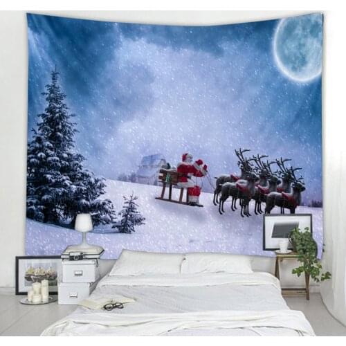 Santa Claus Elk Tapestry Nordic INS Style Tapestry Hippie Bohemian Decorative Tapestry Bedroom Decorative Tapestry