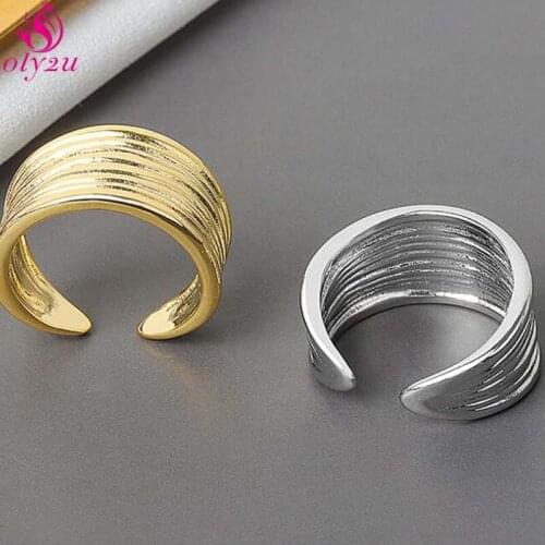 Gothic Mens Silver Color Twisted Croissant Bagel Threaded Geometric Ring Womens Simple Minimalist Chunky Wide Ring Jewelry