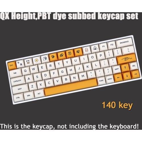 140 Keys/set PBT Dye Subbed Key Cap For MX Switch Mechanical Keyboard QX height Keycaps Honey And Milk Theme keycap
