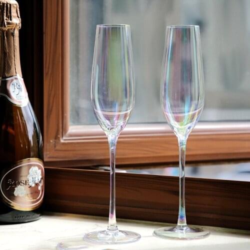 Creative Rainbow Crystal Champagne Glass Wine Glass cocktail glass goblets household Party Wedding Tableware Supply Drinkware