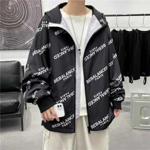 England Style Print Hooded Jacket Men 2021 Autumn New Casual Streetwear Male Breathable Unisex High Street Hip Hop Windbreakers