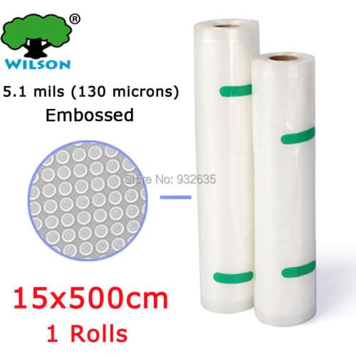 15x500cm (6''x197'') 1 pieces of one lot PA + PE Food Grade Membranes Vacuum Bags Film Roll Kitchen Vacuum Food Free Shipping