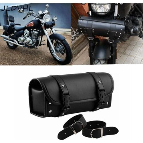 Motorcycle Saddlebags Synthetic Leather Front Fork Tail Tool Bag Luggage For Harley Chopper Bobber Cruiser Sportster XL 883 1200
