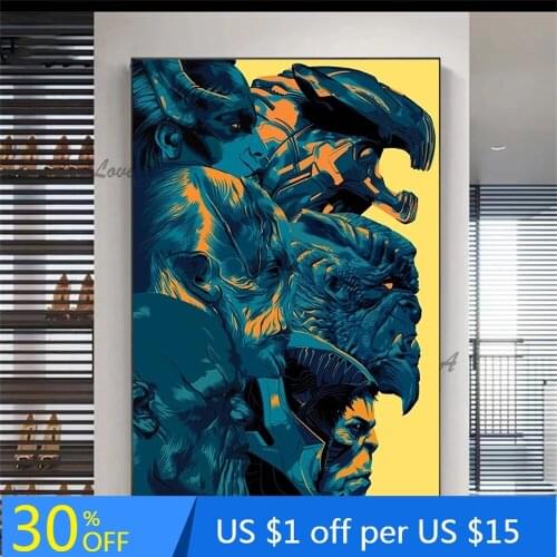 Marvel Avengers Canvas Painting Superhero Comics Portrait Wall Art Pictures Popular Poster Painting Cuadros Decor anime decor