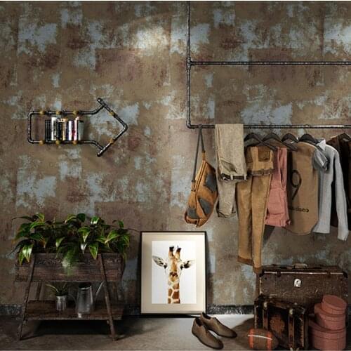 PVC Wallpaper 3D Retro Mottled Clothes Shop Barber Shop Bar Cafe Cement Wall Paper Rolls For Walls 3 D Waterproof Wall Coverings
