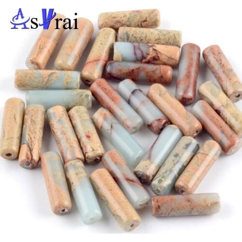 Natural Shoushan Stone Tube Spacer Beads For Needlework Jewelry Making 4*13mm Column Beads Diy Bracelets Jewellery Accessories
