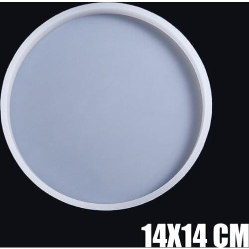 New Clear Silicone Round Coaster Mold Epoxy Resin Mirror Crystal Casting Mold Jewelry Pendant Tray Making Molds 8-14-19cm