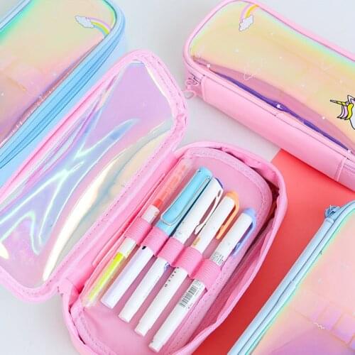 Pencil Case Double Layer Large Capacity Pen Holder School Student Pencils Pouch Stationery Gift For Boy Girl Pencil Bag