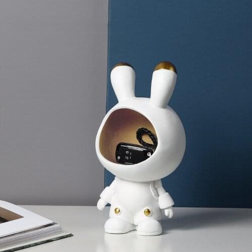 Nordic Resin Astronaut Rabbit Storage Tray Accessories Store Club Cafe Sculpture Crafts Home Livingroom Desktop Figurines Decor