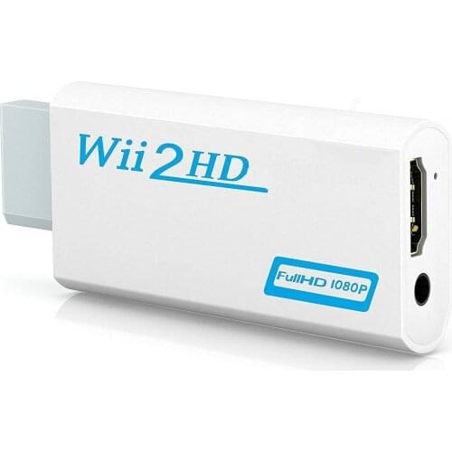Full HD 1080P Wii to HDMI-compatible Converter Adapter Wii2HDMI-compatible Converter 3.5mm Audio for PC HDTV Monitor Display