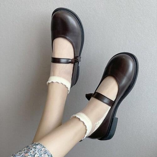 Spring Autumn Women Flats Leather Mary Janes Shose Black Green Lolita Shoes Platform Slip on Casual Shoes zapatos mujer 9108G