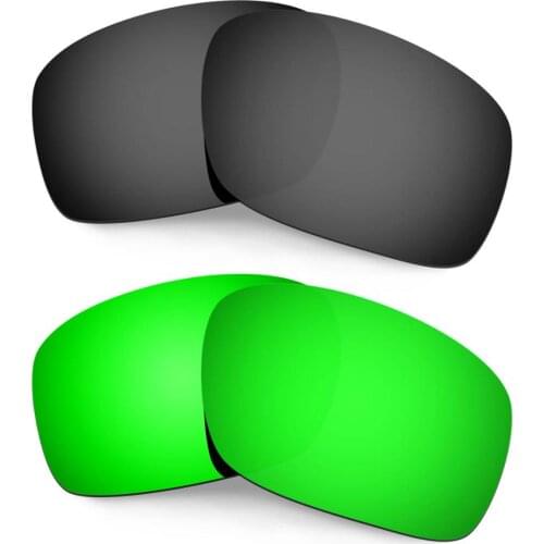 HKUCO For Scalpel Sunglasses Replacement Polarized Lenses 2 Pairs - Black&Green