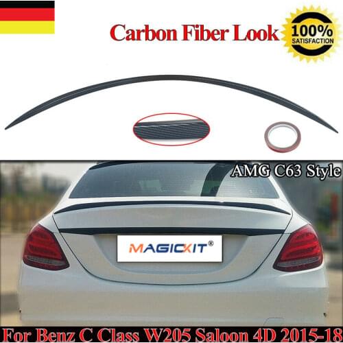 MagicKit For Mercedes Benz C-Class W205 Rear Boot Trunk Spoiler Lip Wing C63 Style 15-17