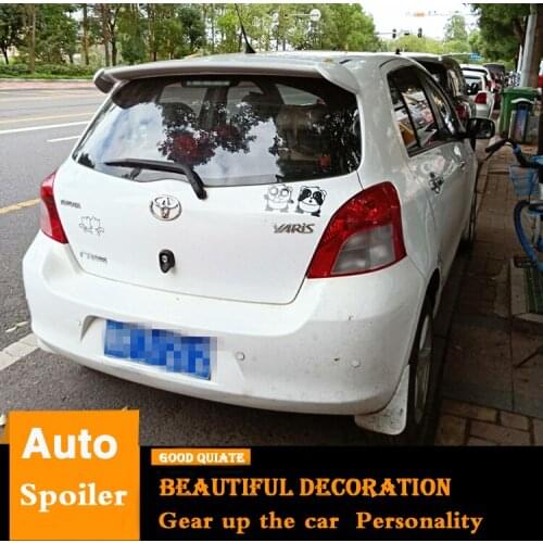 For Toyota Yaris Spoiler 2008-2013 Yaris RS Sport Spoiler ABS Material Car Rear Wing Primer Color Trunk Rear Spoiler 2011 2012