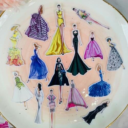 34PCS fashion show sticker skateboard notebook creative waterproof tide card decoration hamster