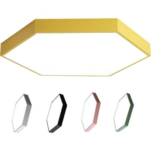 27W 36W 48W 64W New hexagon modern LED dome light ultra thin living room light bedroom panel surface mount remote control