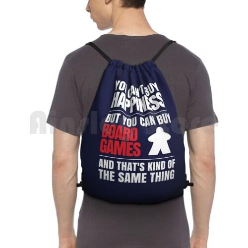 You Can'T Buy Happiness But You Can Buy Board Games Backpack Drawstring Bags Gym Bag Waterproof Board Game Board Games