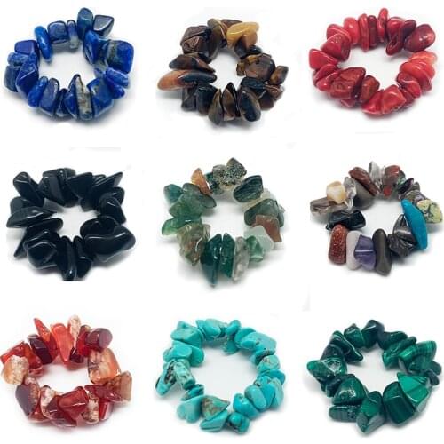 Boho Handamde Rings For Women 2021 New Colourful Irregular Natural Stone Rings Aesthatic Vintage For Girl Stretchy Jewelry Gifts