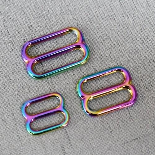 10Pcs 15mm 20mm 25mm Webbing Metal Straps Adjuster Slider DIY Bag Dog Collar Belt Buckle Garment Sewing Accessory Glide Hardware
