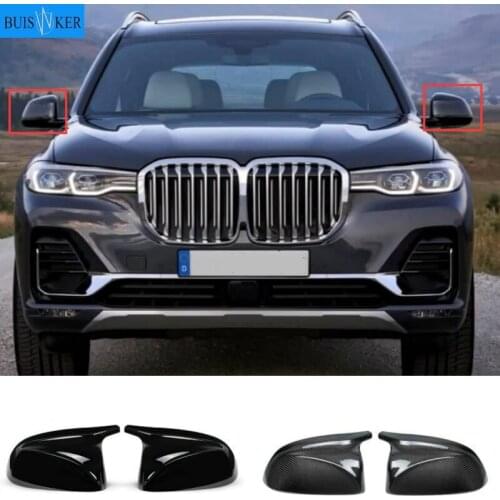 2Pcs Glossy Black Rear Side View Mirror Covers Shell Replacement For BMW X3 G01 X4 G02 X5 G05 X7 G07 2018 Up