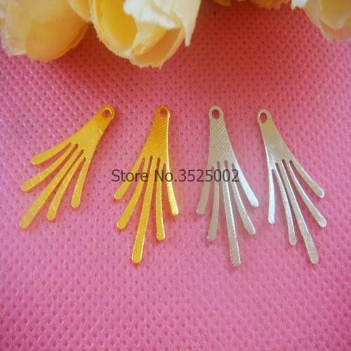 20Pcs 1.2*2.5cm Filigree Flower Wraps Connectors For DIY Jewelry Making Earrings hanging head ornament fittings
