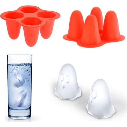 2021 Multi-Slots Halloween Ghost Mold 3D Shape Wine Glass Decoration Ghost Tray Mold Mini Creative Home Tools