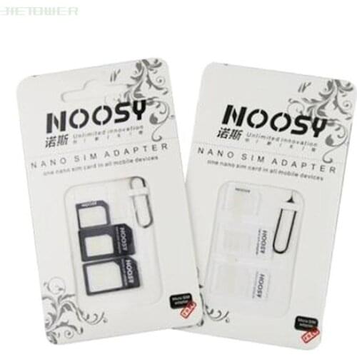 4in1 Noosy Nano Sim Card Adapter + Micro Sim cards adapter + Standard SIM Card Adapter For iPhone 7 1000pcs/lot