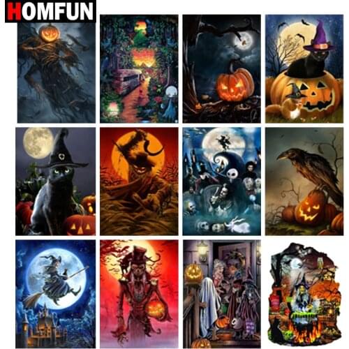 HOMFUN Full Square/Round Drill 5D DIY Diamond Painting "Halloween scenery" Embroidery Cross Stitch 5D Home Decor Gift