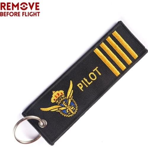 Remove Before Flight PILOT Keychain Chaveiro Para Carro Key Ring Holder Tag Embroidery for Car-Styling Key Chain Aviation Gift