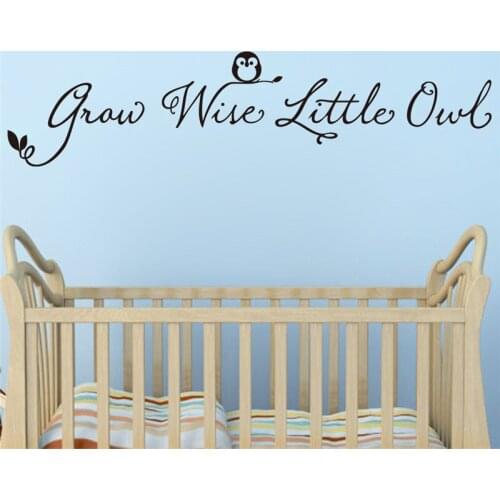 Grow wise children kids Bedroom Wall Stickers living room owl Wall Decals Family Decoration