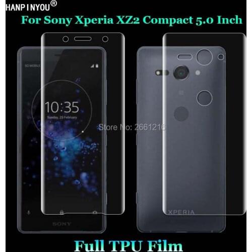For Sony Xperia XZ2 Compact 5.0" 2 Pcs= Front + Back Slim Full Cover Edge to Edge Soft TPU Film Explosion-proof Screen Protector