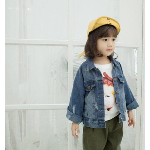 Baby Boys and Girls Denim Jackets Fashion Wild New Childrens Loose Casual Coats Kids Cowboy Jacket Outwear 2019 Autumn New Coat