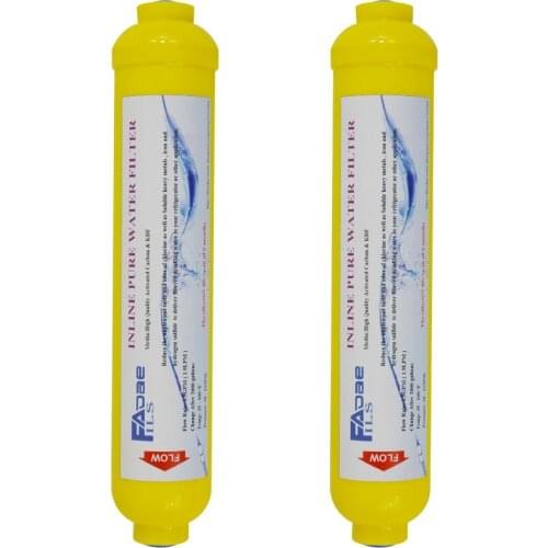 GAC coconut carbon with KDF-55 Inline Water Filter Cartridge,2" OD x 10" , 1/4" thread female ( 2 packed )