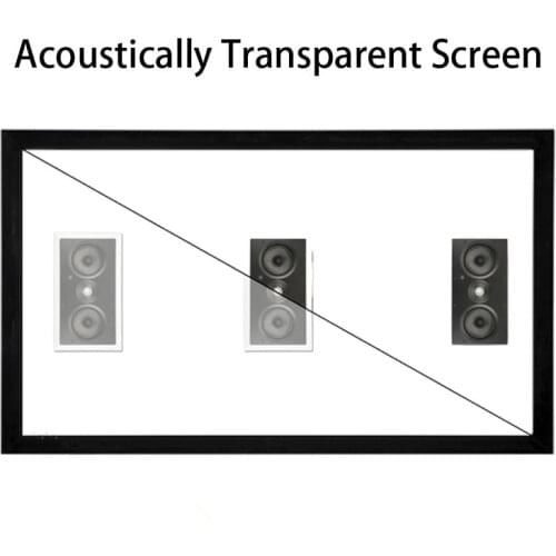 Homecinema 16:9 4K White Woven Acoustic transparent Sound acoustically Fixed frame projection projector screen