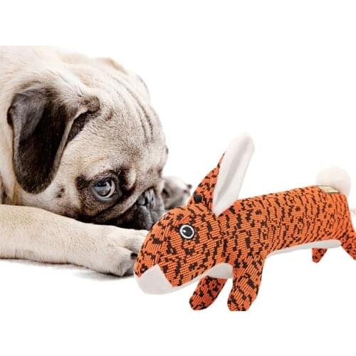 Dog Chew Toy Interactive Pet Toy Funny Rabbit Shape Dog Toy PP Cotton Cat Toy Bite Resistant Puppy Teething Toy Dog Squeaky Toy