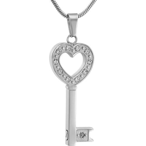 KSJ9561 Keep Your Secret in My Heart Key Shape Women Necklace in Memory of Loss Lover Funeral Urn Keepsake Cremation Jewelry