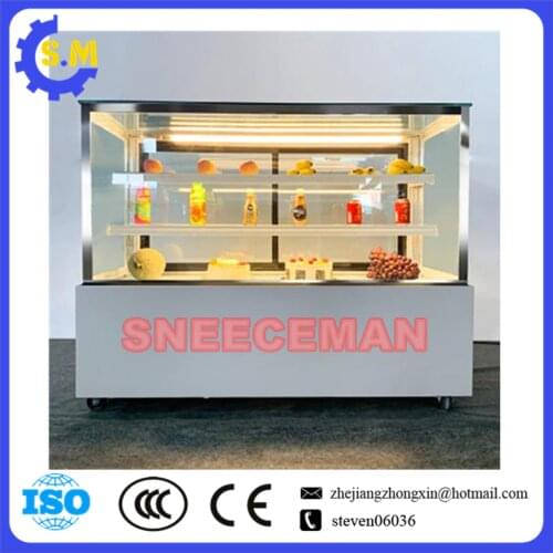 Square cake refrigerated display case Glass commercial air cooling fresh keeping cabinet Freezer fruit refrigerator