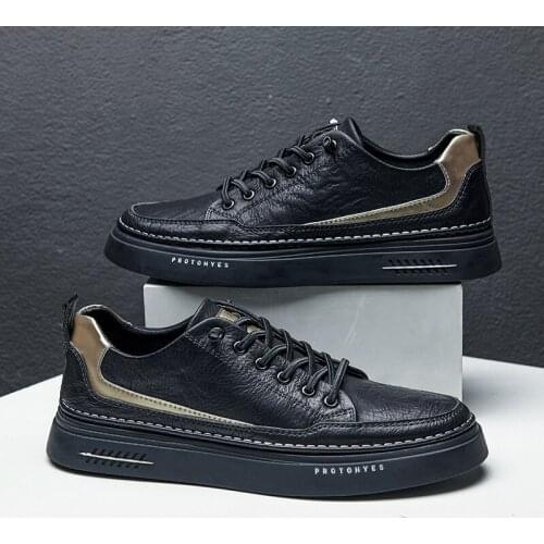 New Mens Sneakers Black Real Microfiber Leather Flats Size 39-44 Four Seasons Casual Shoes Leisure Shoes Zapatos De Hombre