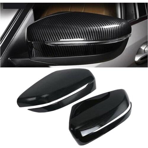2PCS Carbon Fiber Side Rearview Mirror Cover Trim For BMW 5 Series G30 2017 2018