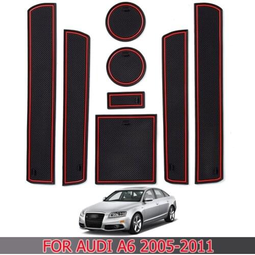 For Audi A6 2005-2011 Door Slot Pad Water Coaster Storage Slot Anti-skid Pad
