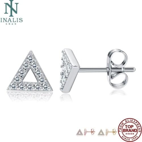 INALIS Stud Earrings For Women Fashion Triangle Delicate Zircon Earrings New Listing Female Jewelry Wedding Day Gift 2021