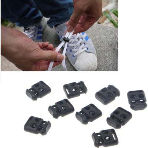 10 Pcs Non-Slip Shoelace Buckle Clip Stopper Rope Clip Clamp Cord Cable Lock DIY Sneaker Kits Sneakers Shoelace Quick Lazy Laces