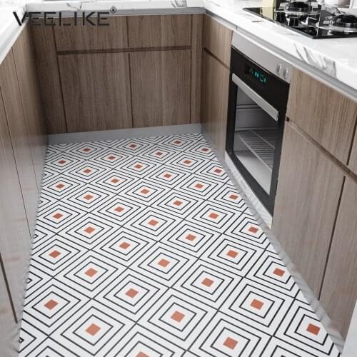 Modern Thicken Tiles Wallpaper Self-Adhesive Waterproof Matte Wall Floor Square Stickers Home Decoration Accessories for Kitchen