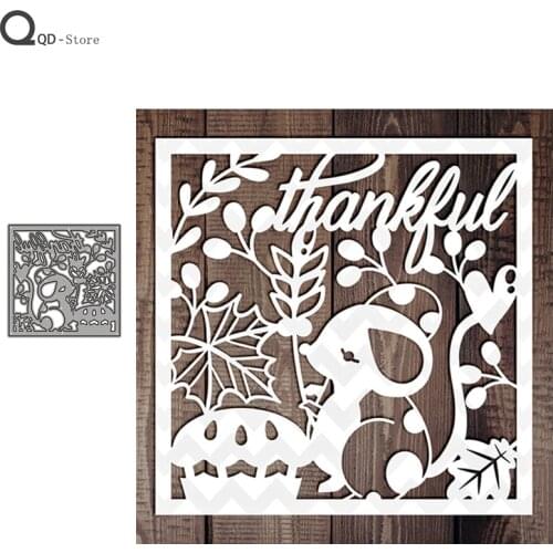 Thank You Mouse Square Frame Metal Cutting Dies Stamps Dies Scrapbooking Mold Cut Childrens Handmade Tools DIY Craft Decoration