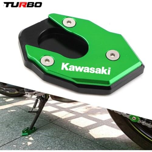 For Kawasaki Motorcycle CNC Kickstand Plate Extension Pad Stand Enlarge Z250 Z300 Z650 Z800 Z900 Z900RS Z1000 Z1000SX ER6N ZX-6R